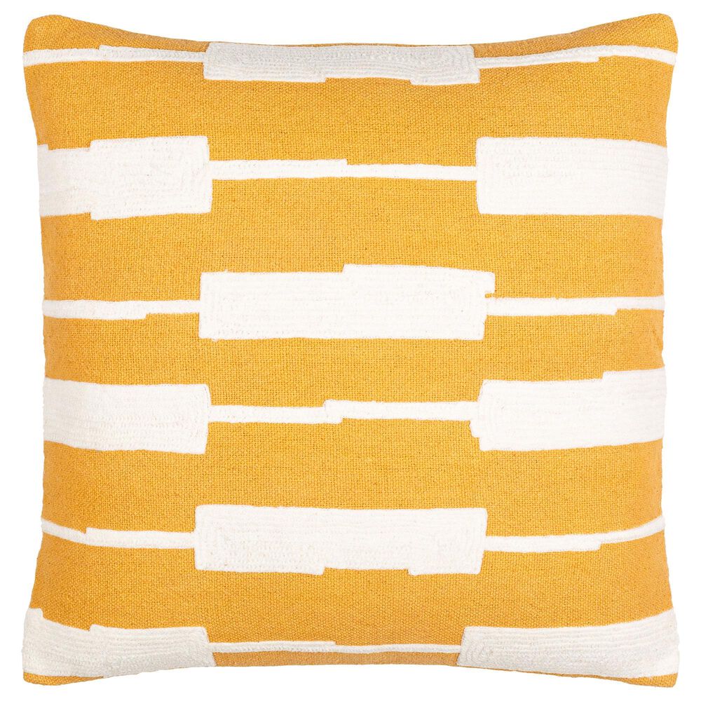 Surya Jason Wu 20" Square Throw Pillow in Cream and Saffron, , large