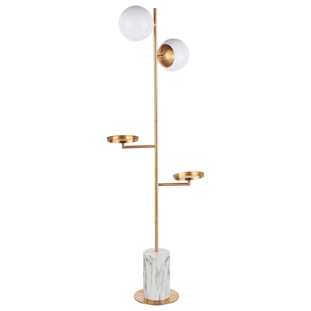 Lumisource Butler Floor Lamp in White and Gold, , large