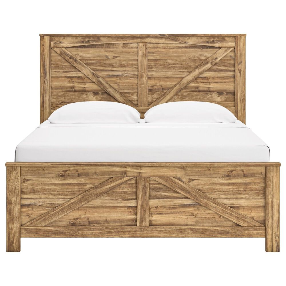 Ashley Maystonna King Crossbuck Panel Bed in Brown, , large