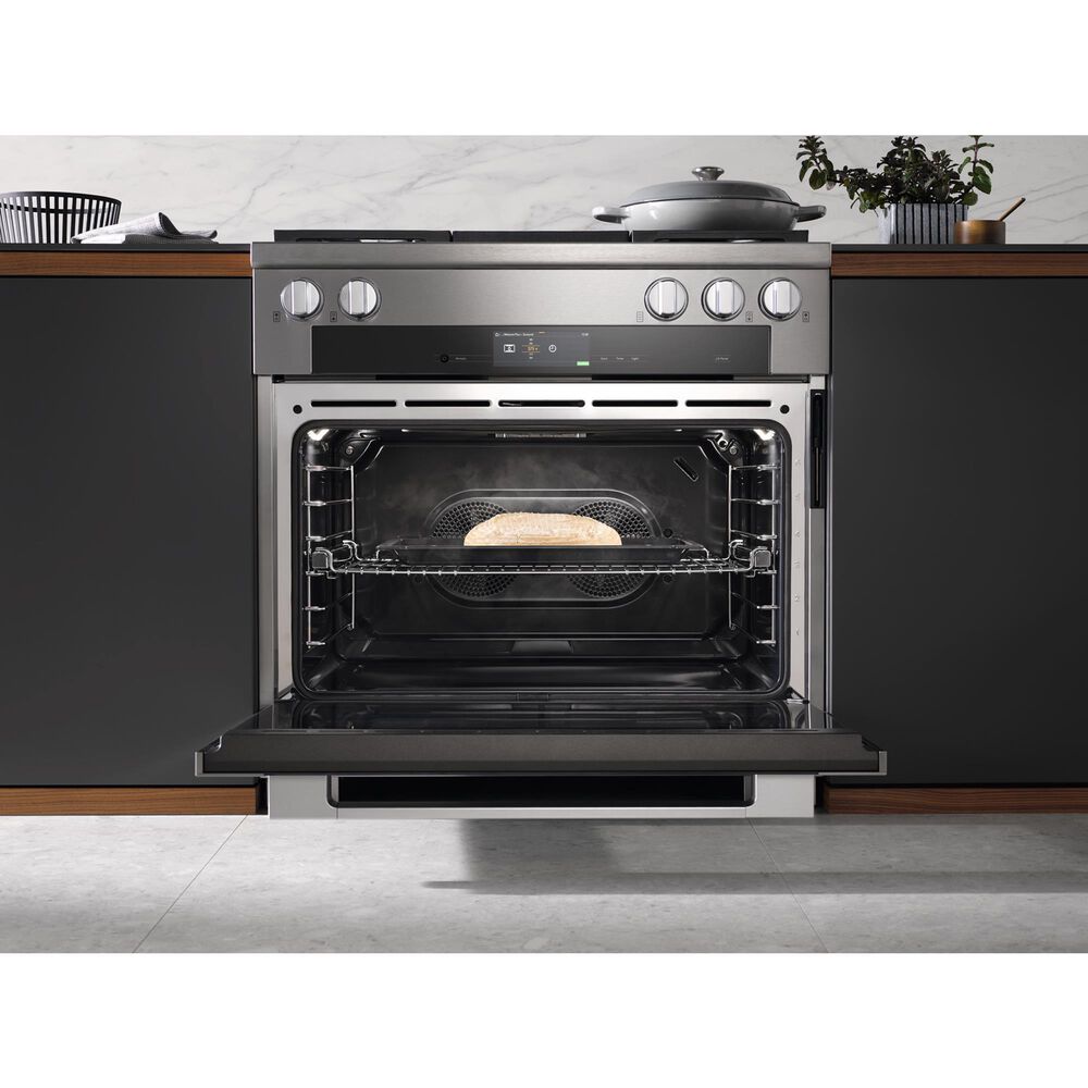 Miele 36" Freestanding Natural Gas Dual Fuel Range with Broil-Griddle Cover in Stainless Steel and Black, , large