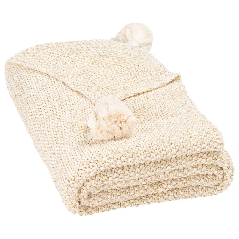 Safavieh Mari 50" x 60" Throw in Beige and Gold, , large
