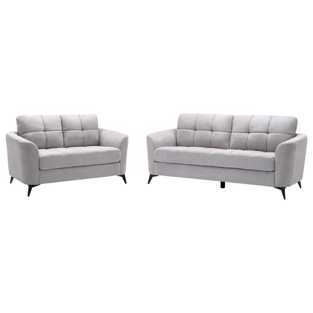 HOMLUX Sofa and Loveseat Set with Tufted Cushion in Light Gray, , large