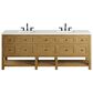 James Martin Breckenridge 84" Double Bathroom Vanity in Light Natural Oak with 3 cm White Zeus Top and Rectangular Sinks, , large