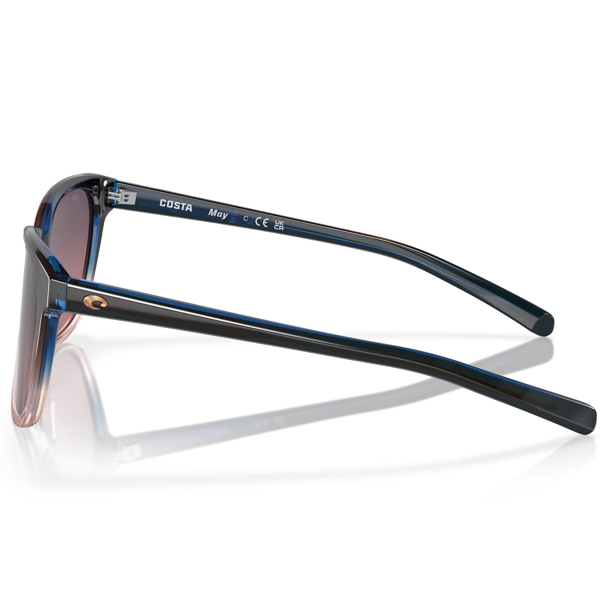 Costa Del Mar May Sunglasses with Rose Gradient Lenses in Pink