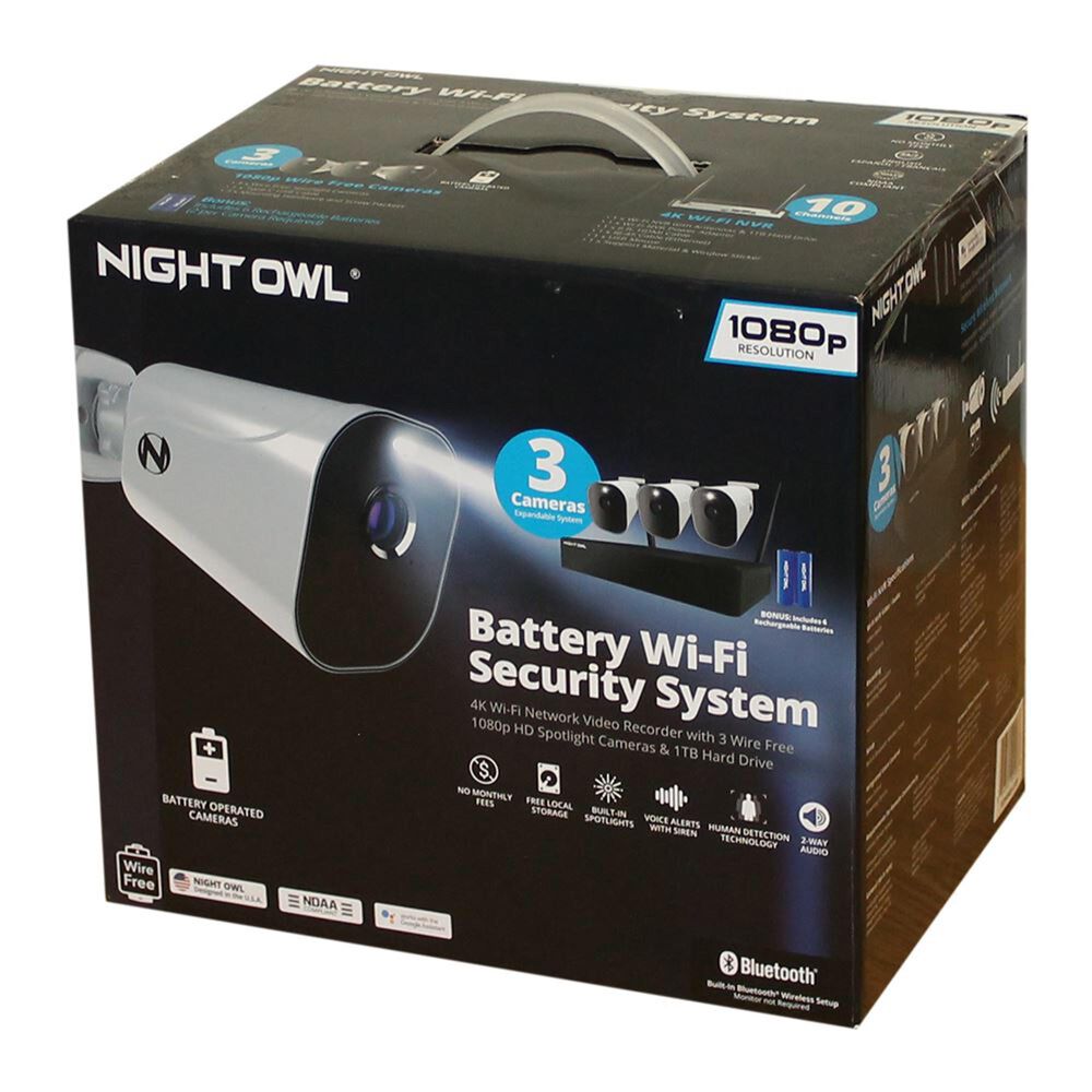 Night Owl 10 Channel 4K Wi-Fi NVR Security System with Camera Kit in Black and White, , large