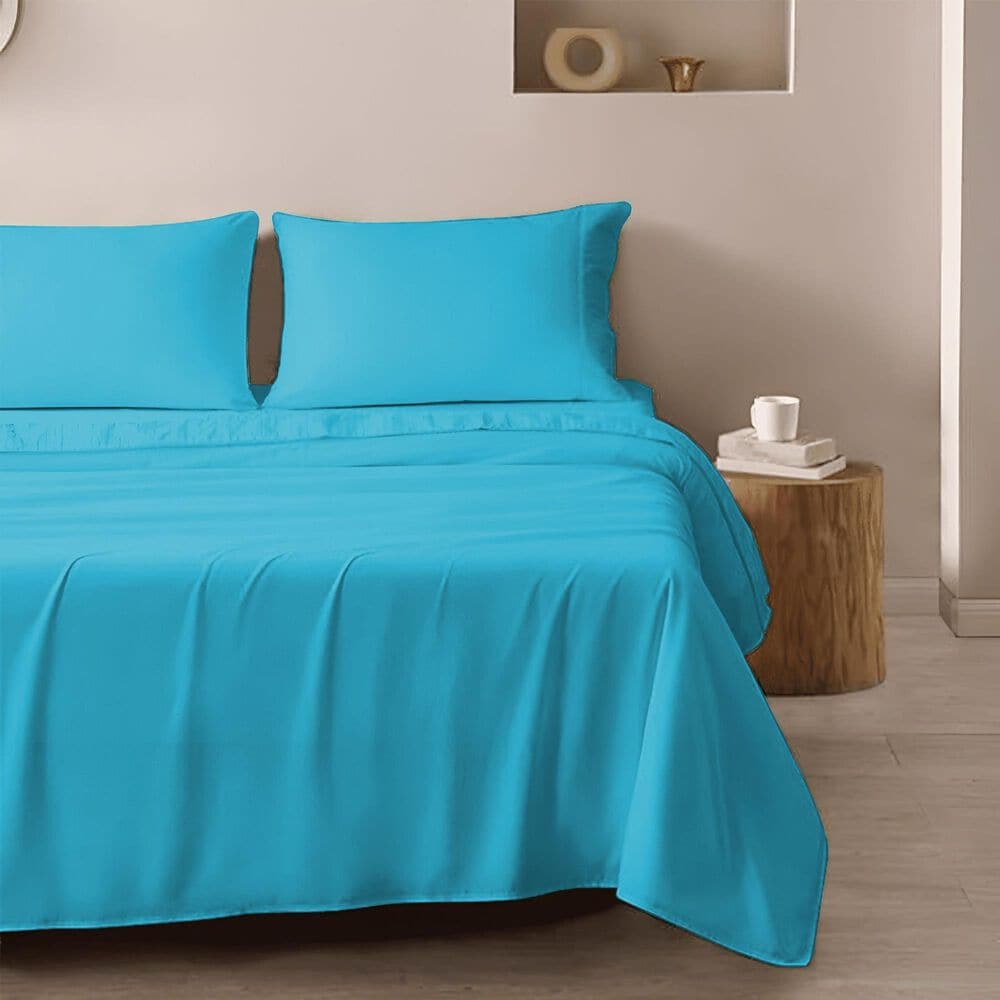 Trade Linker 3-Piece Twin/Twin XL Microfiber Sheet Set in Aqua Blue, , large