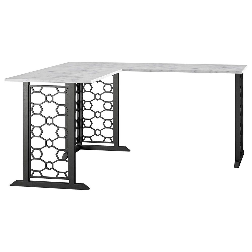 DHP Ella L-Desk in White Marble, , large
