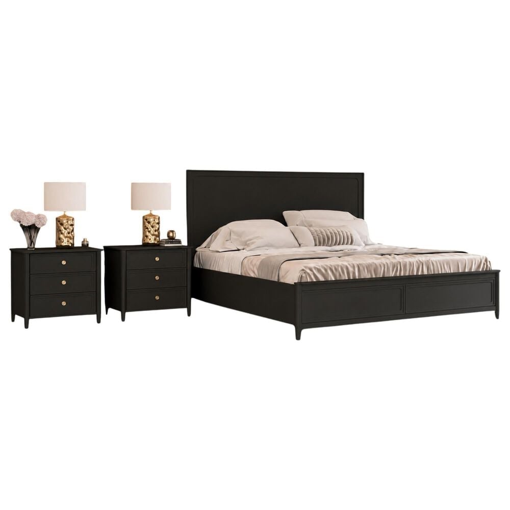 Sasha Lee King Storage Bed with Two Nightstands in Charcoal, , large