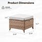 Sunwell Garden Outdoor Ottoman with Yellow Rattan in Beige (Set of 2), , large