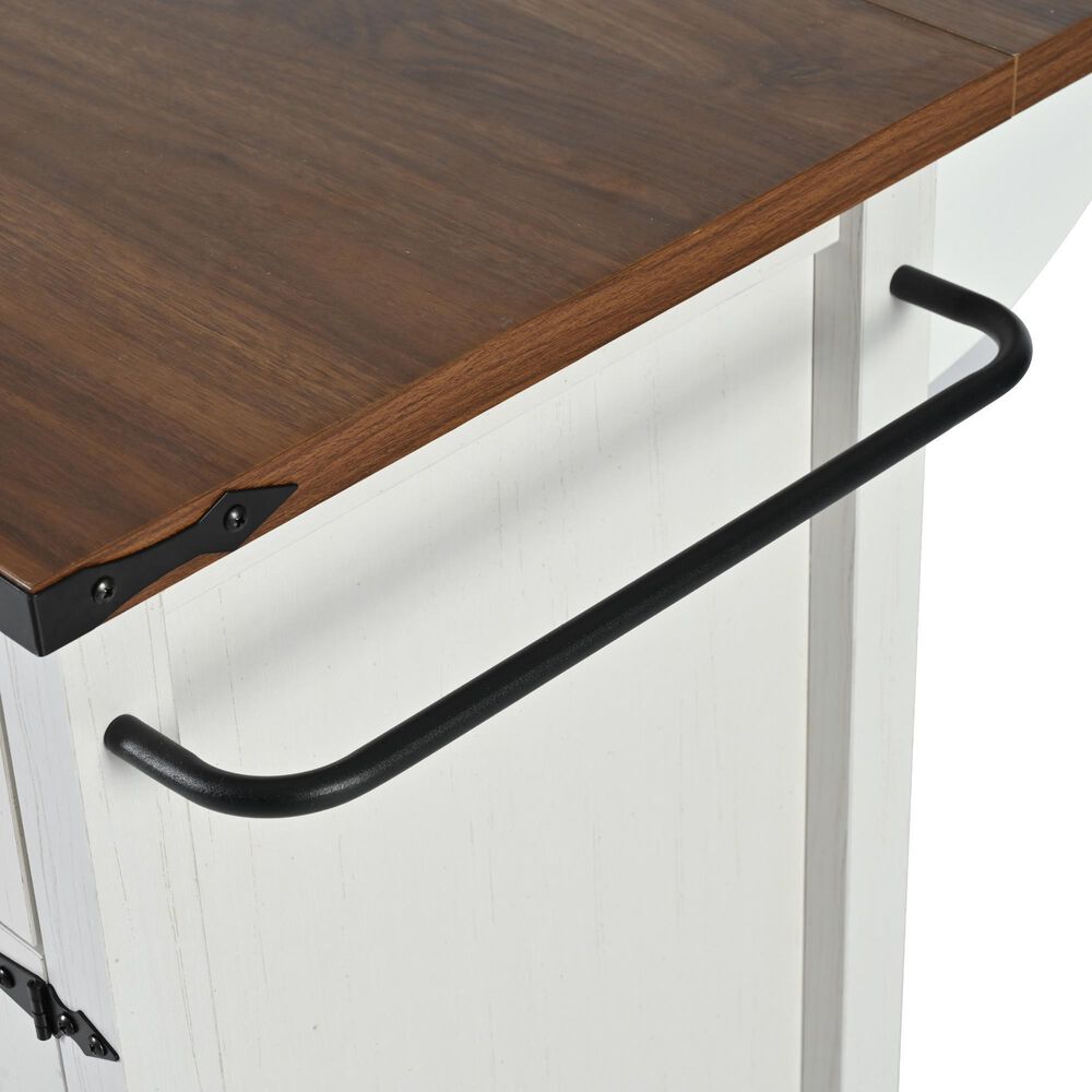 HOMLUX 53.5''Farmhouse Kitchen Island in White, , large