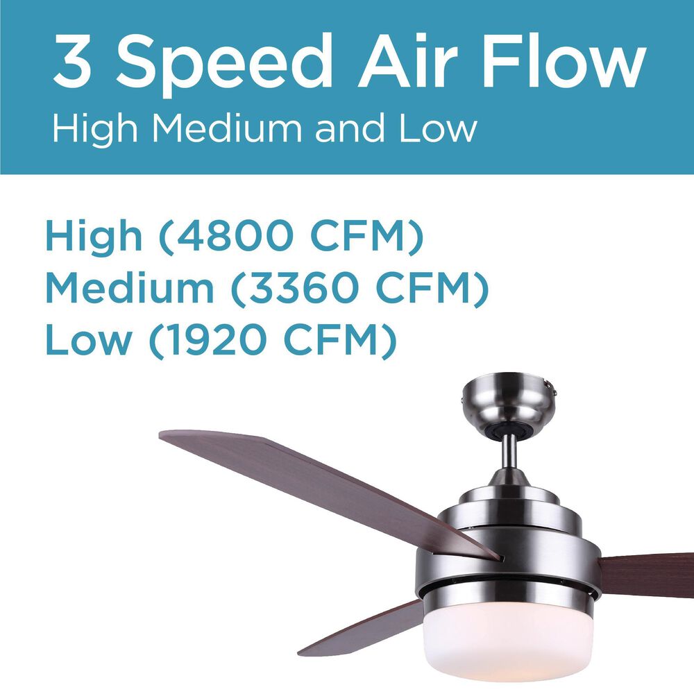 Black+Decker 52&quot; 3-Blade Standard Ceiling Fan with Light and Remote Control in Brushed Nickle and Mahogany, , large