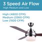 Black+Decker 52" 3-Blade Standard Ceiling Fan with Light and Remote Control in Brushed Nickle and Mahogany, , large