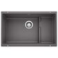 Blanco Precis 29" Cascade Super Single Kitchen Sink with Colander in Cinder, , large