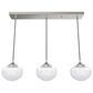 Hunter Saddle Creek 3-Light Linear Pendant Cluster with White Shade in Brushed Nickel, , large