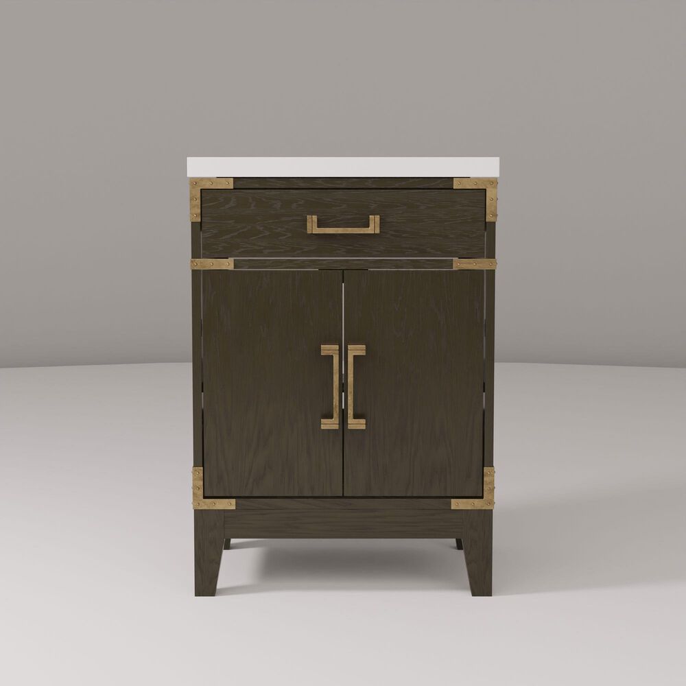 Lexora Home Laurel 24" Single Bathroom Vanity in Brown Oak with White Acrylic Top and Rectangular Sink, , large
