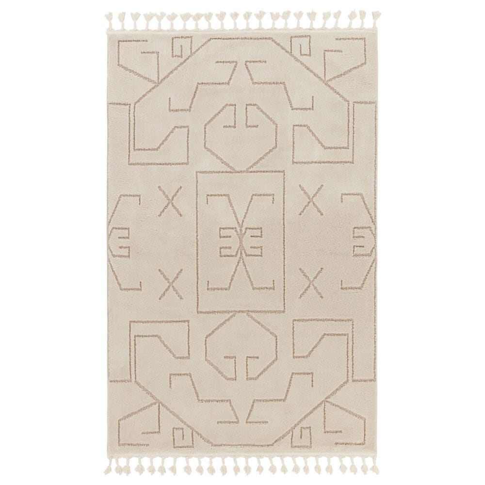 Jaipur Jaida Cree Gray Morn and Humus 6"3" x 9"6" Area Rug, , large