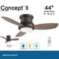 Minka-Aire Concept II 44" Flush Mount Ceiling Fan with LED Light in Oil Rubbed Bronze, , large