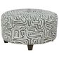 American Furniture Manufacture Round Cocktail Ottoman in Intellect Jade, , large
