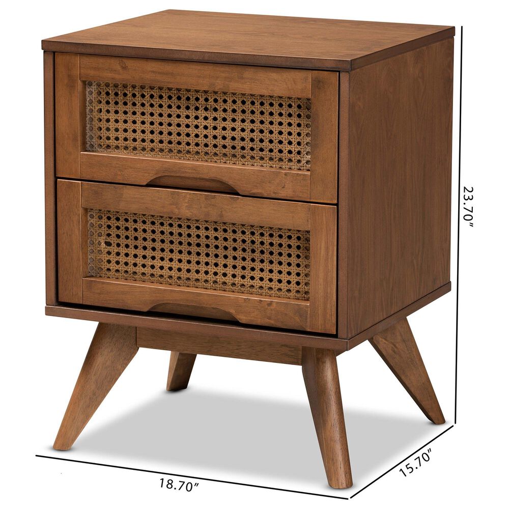 Baxton Studio Barrett 2-Drawer Nightstand in Walnut Brown, , large