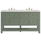 James Martin Vanities Breckenridge 60" Double Bathroom Vanity in Smokey Celadon with 3 cm Ethereal Noctis Quartz Top and Rectangular Sinks, , large