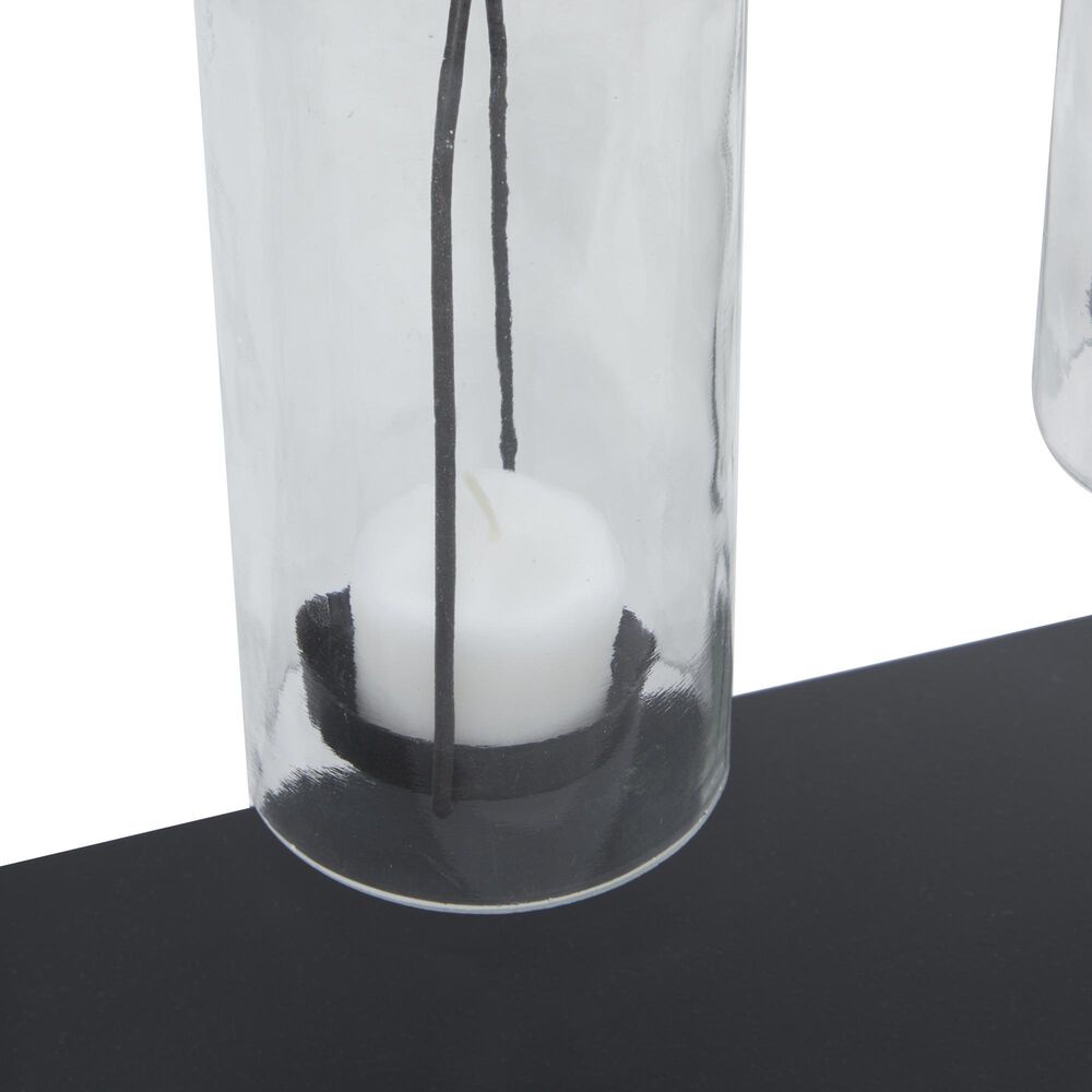 Maple and Jade 20&quot; x 36&quot; Metal Lantern in Black, , large