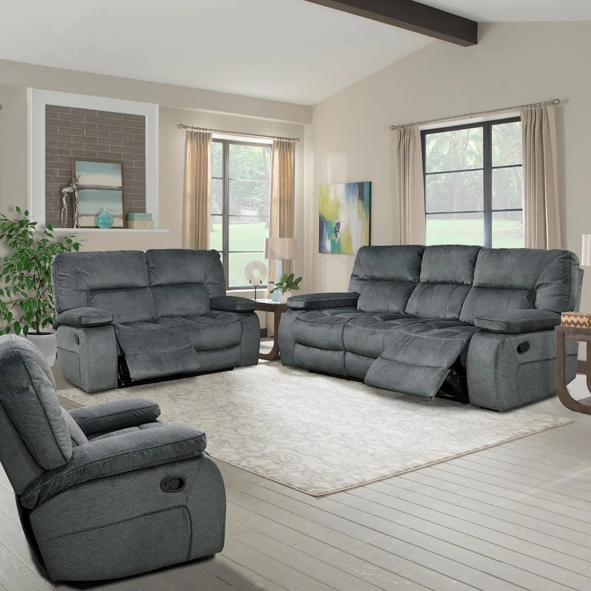 Triple best sale recliner couch
