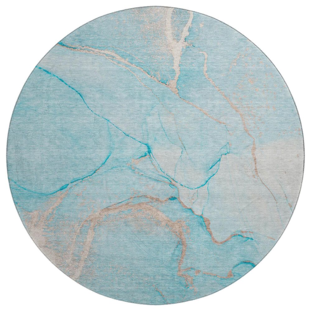 Dalyn Rug Company Odyssey OY7 Teal 8' Round Area Rug, , large