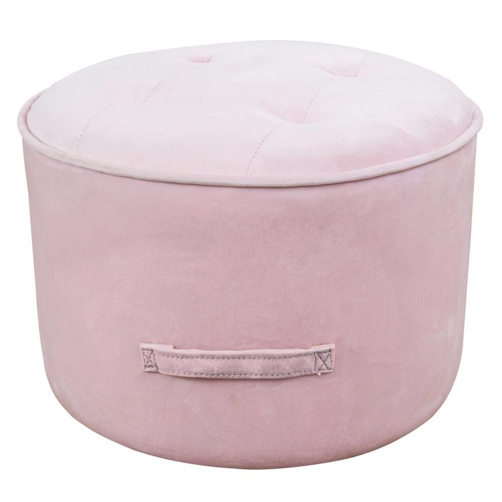 Tov Furniture Luna Velvet Ottoman in Blush, , large