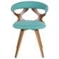 Lumisource Gardenia Swivel Arm Chair with Teal Upholstered in Walnut, , large