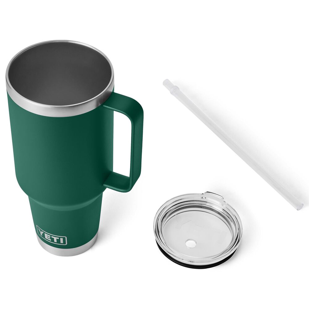 YETI Rambler 42 Oz Straw Mug with Straw Lid in Black Forest Green, , large