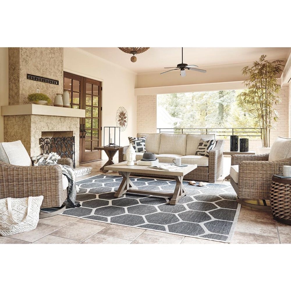 Ashley Beachcroft Sofa in Beige with Accent Pillows, , large