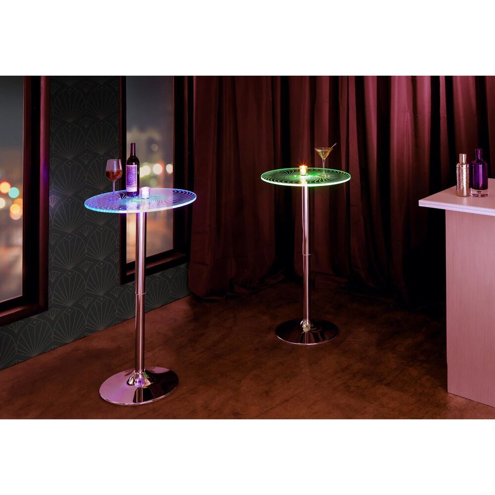 Lumisource Spyra Bar Table in Clear and Chrome - Table Only, , large