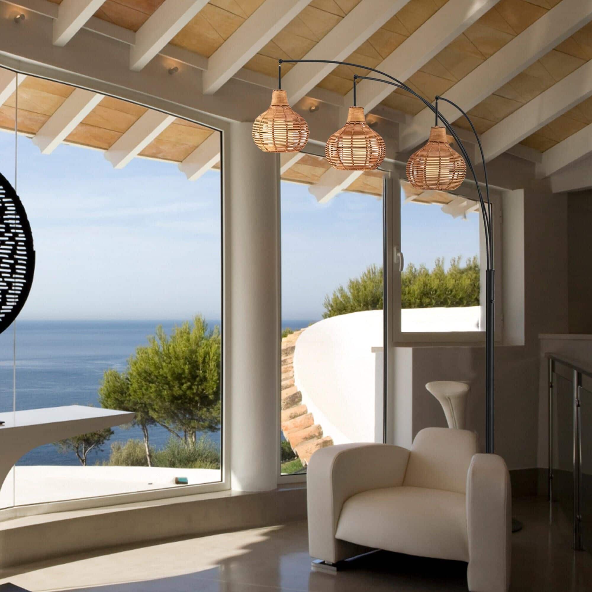 Lite Source Paige 3-Lite Arc Lamp in Black | Nebraska Furniture Mart