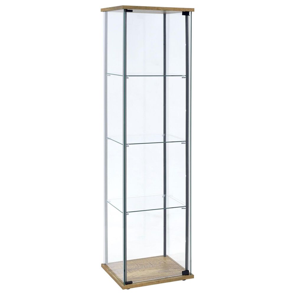 Coaster Bellatrix Curio Cabinet in Mango, Clear and Sandy Black, , large