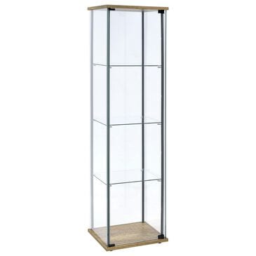 Coaster Bellatrix Curio Cabinet in Mango, Clear and Sandy Black, , large
