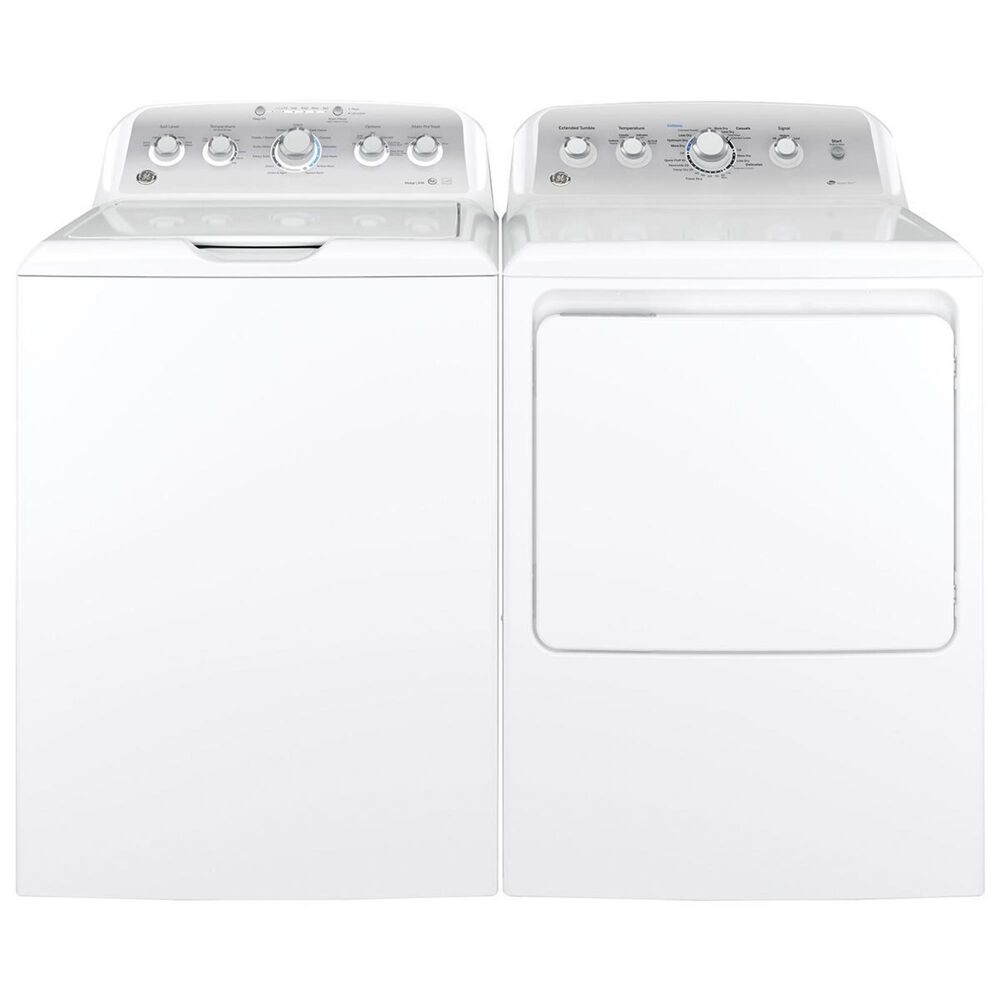 GE Appliances 4.6 Cu. Ft. Top Load Capacity Washer and a 7.2 Cu. Ft. Electric Dryer with HE Sensor Dry in White, , large