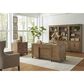 Riva Ridge Hensley 2-Piece Executive Desk and Door Bookcase Set in Honey, , large