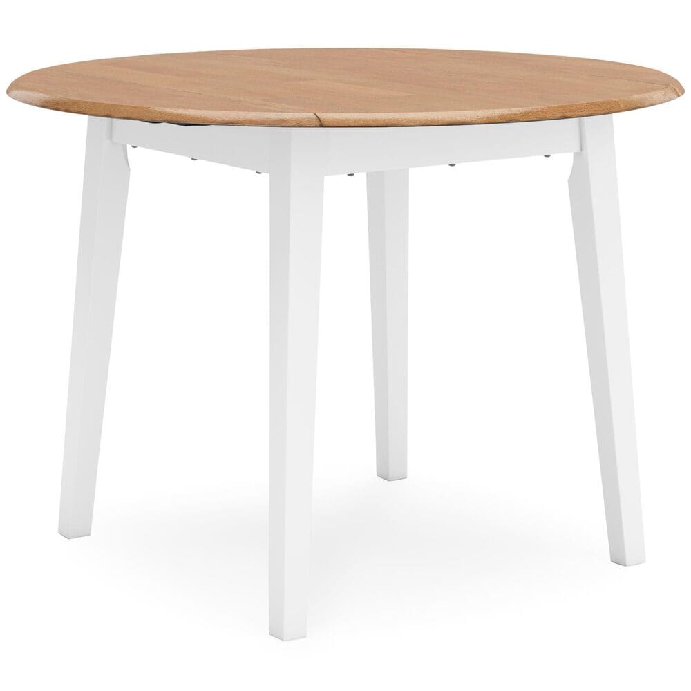 Ashley Dropleaf Table in Natural and White, , large