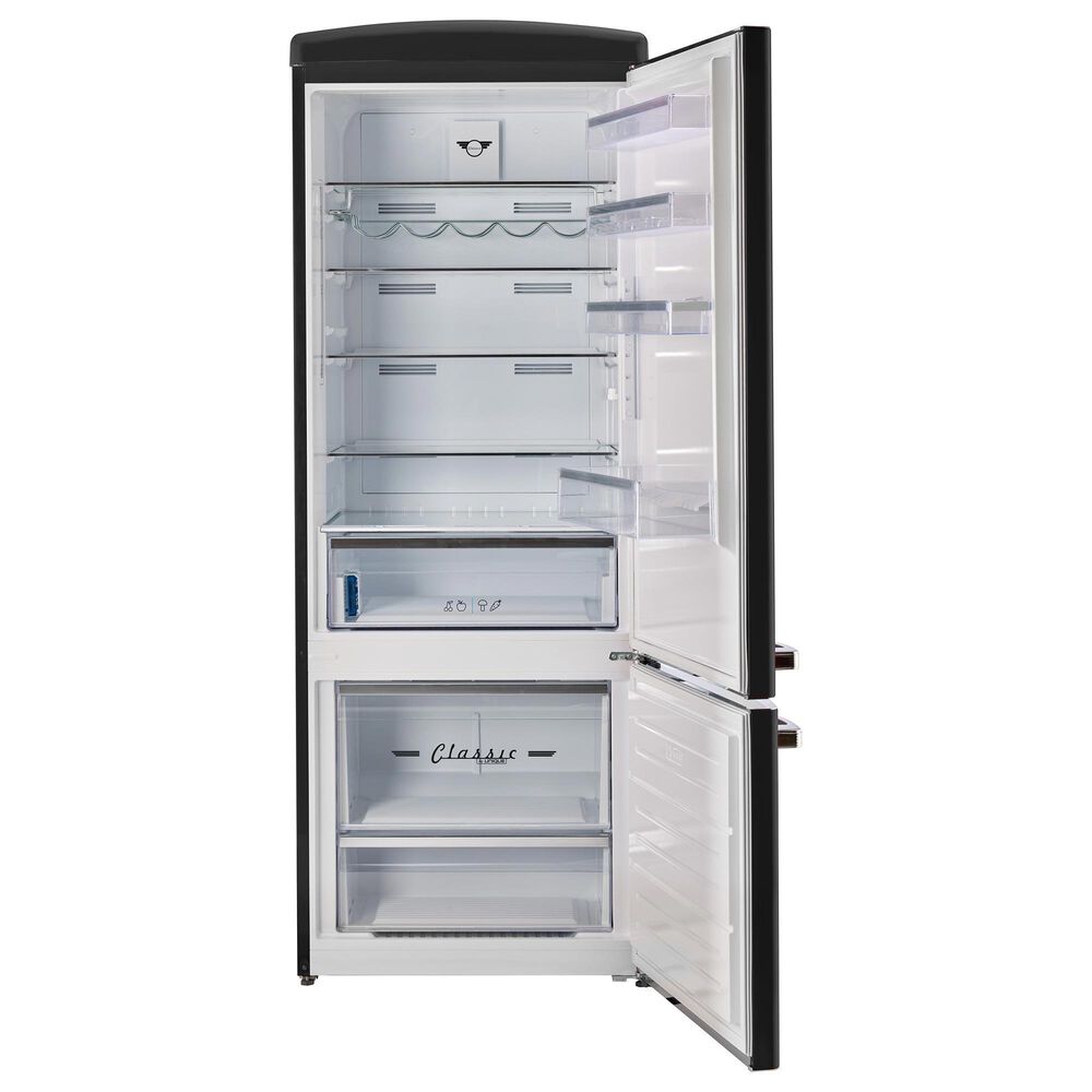 Unique Appliances Classic Retro 17 Cu. Ft Bottom Mount Refrigerator in Matte Black, , large