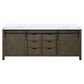 Lexora Home Marsyas 84" Double Bathroom Vanity in Rustic Brown with White Quartz Top and Rectangular Sinks, , large