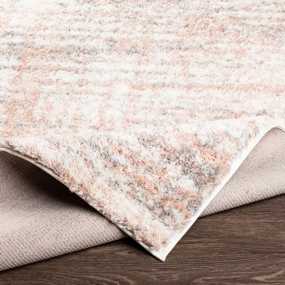 37B Aliyah Shag Cream, Gray, Dusty Pink and Light Slate 5&#39;3&quot; x 7&#39; Area Rug, , large