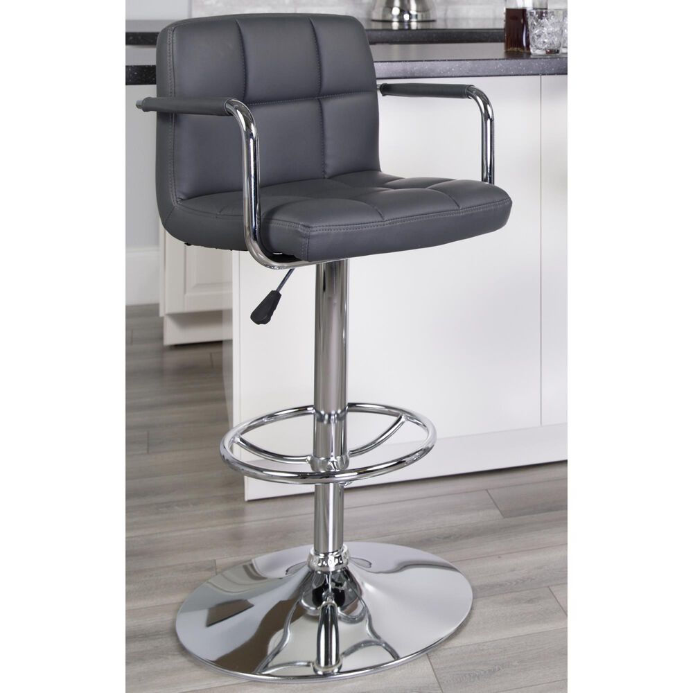Flash Furniture Adjustable Barstool in Gray, , large