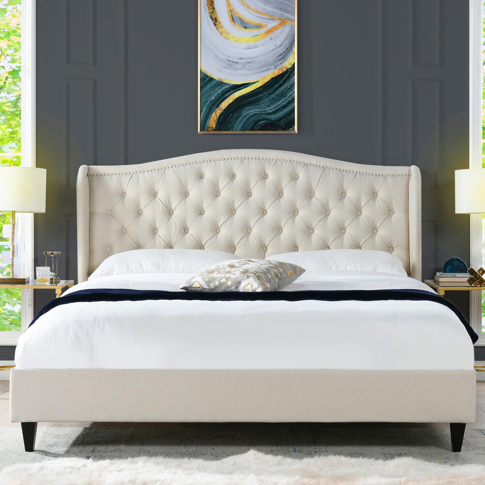 Jennifer Taylor Home Coverley King Platform Bed In Silver Gray Nebraska