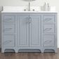 37B Lucerne 48" Single Bathroom Vanity in Soft Blue with Marble Top and Backsplash, , large