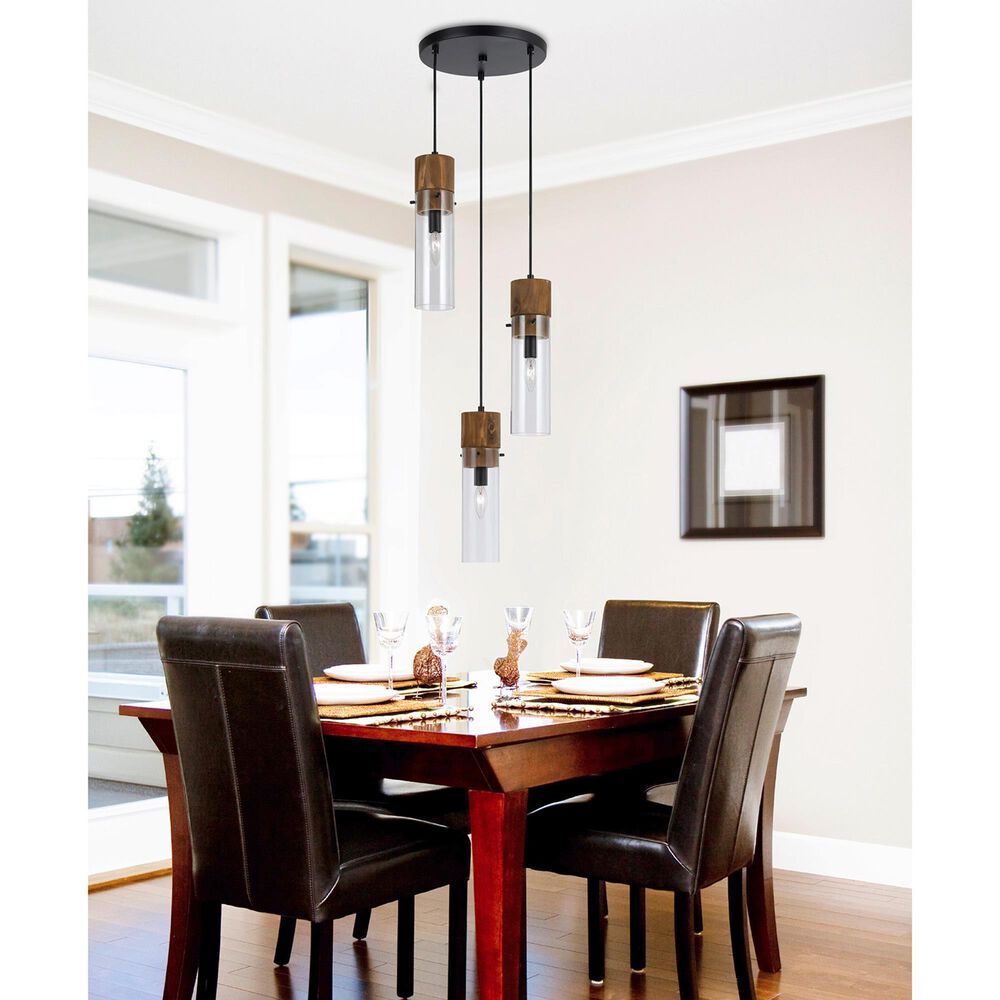 Cal Lighting Spheroid 3-Light Pendant in Black and Dark Bronze, , large
