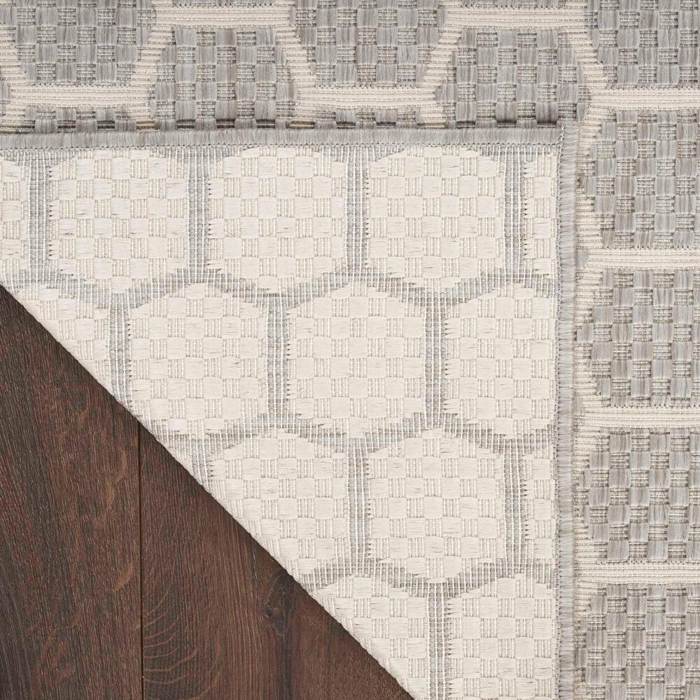 Nourison Twist Reversible 2&#39;2&quot; x 8&#39; Grey Indoor/Outdoor Runner, , large