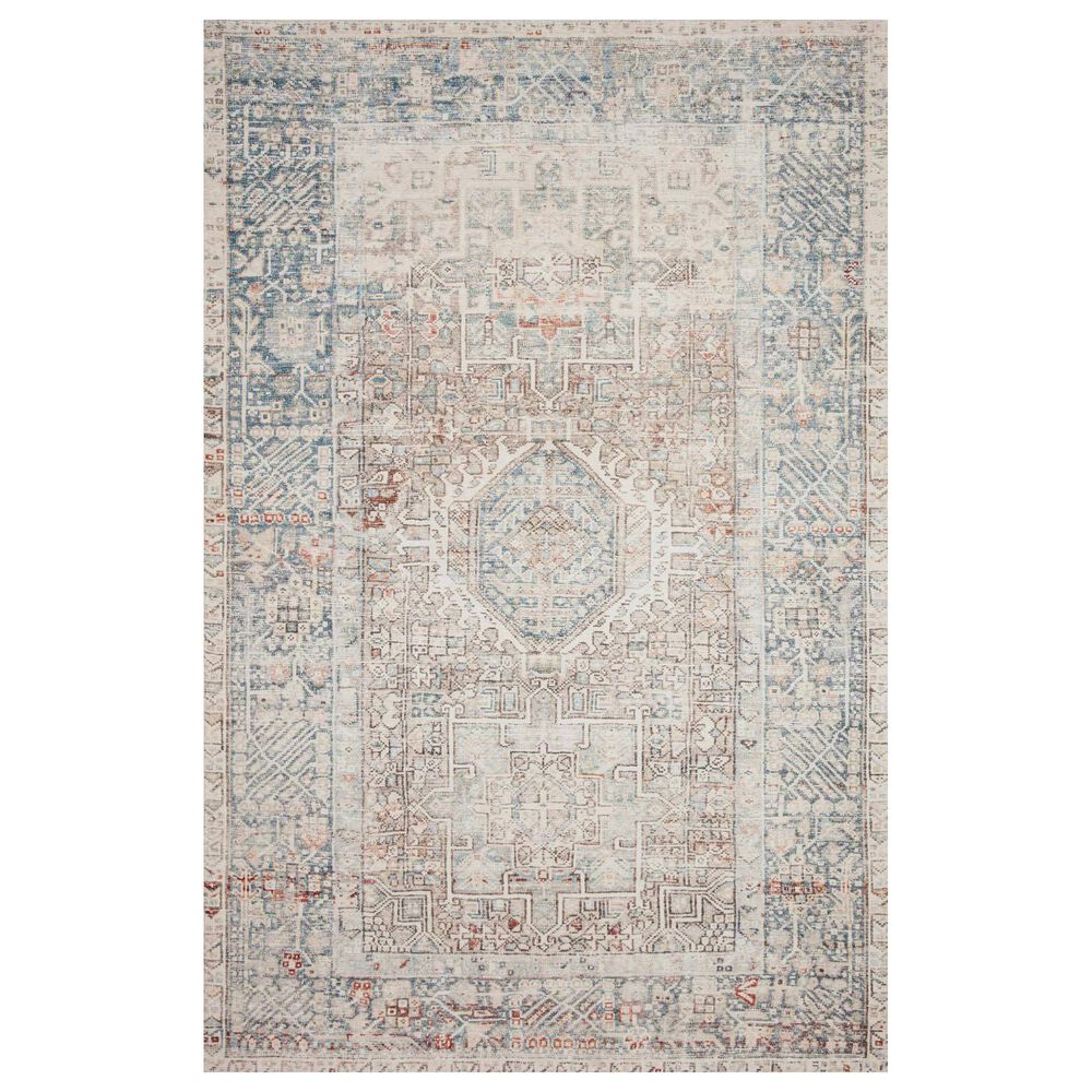 Chris Loves Julia x Loloi Jules 7"6" x 9"6" Natural and Ocean Area Rug, , large