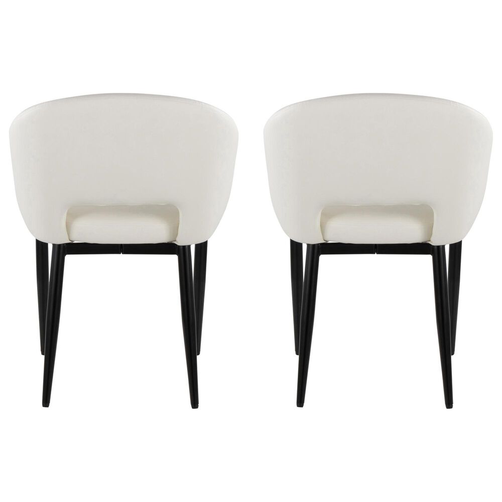 LumiSource Renee Upholstered Contemporary Chair in Black Metal and White Faux Leather by LumiSource, , large