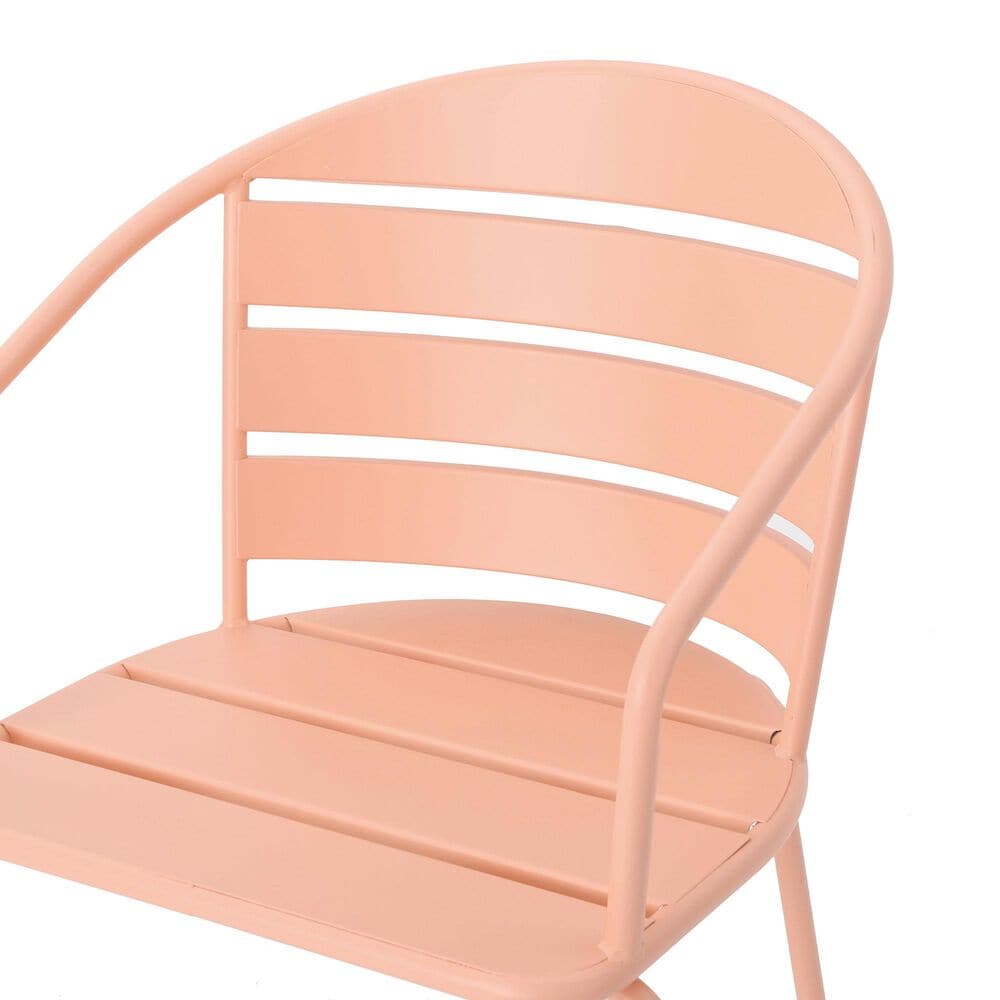 Hearth and Haven Santa Monica 3-Piece Outdoor Bistro Set in Coral, , large