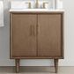 37B Mertola 30" Single Bathroom Vanity Cabinet in Walnut Drift with White Composite Stone Top and Backsplash, , large